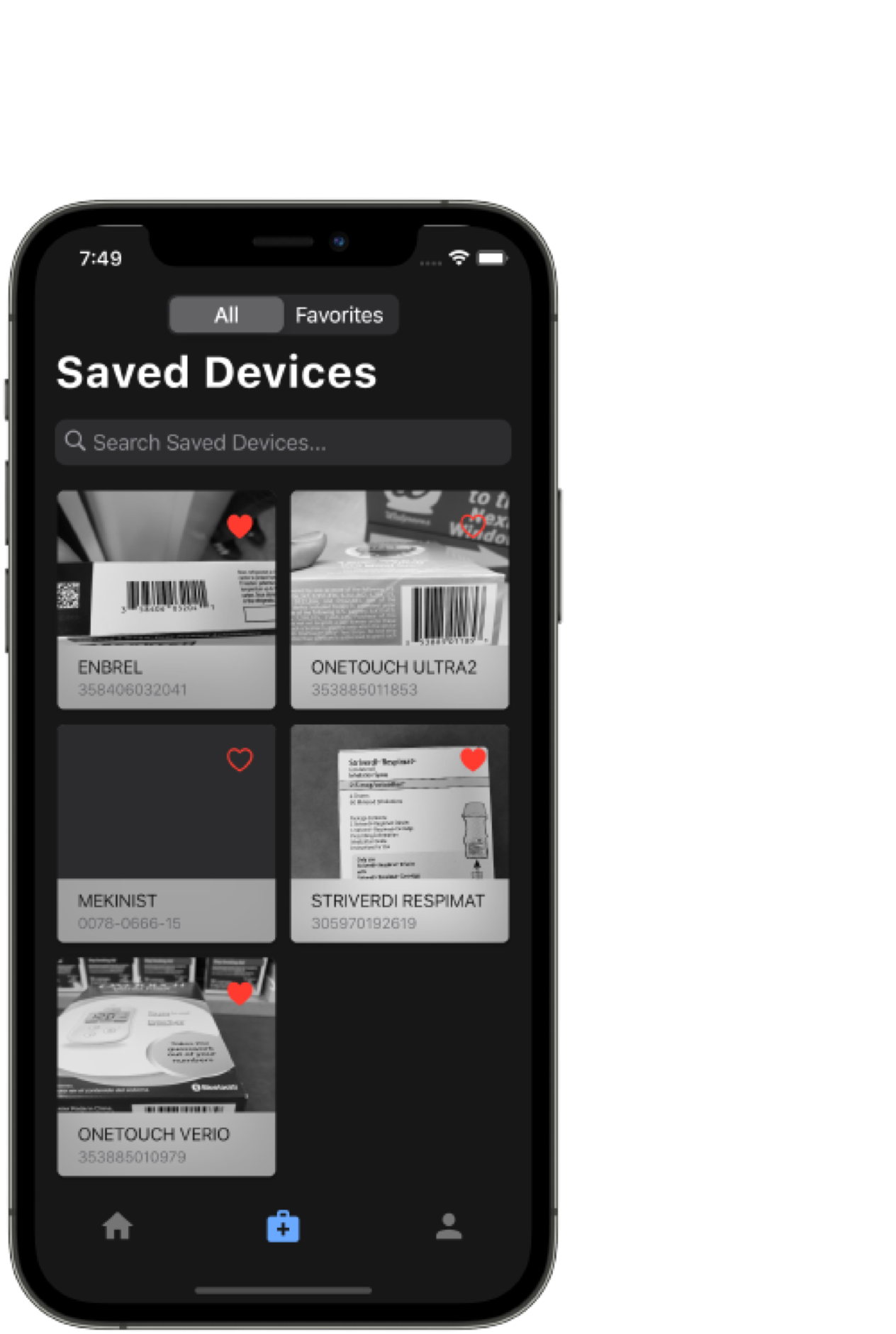 Saved devices